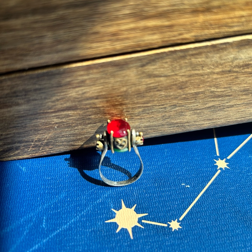 Reversible Emerald And Ruby Marked 925 Silver Rin… - image 2